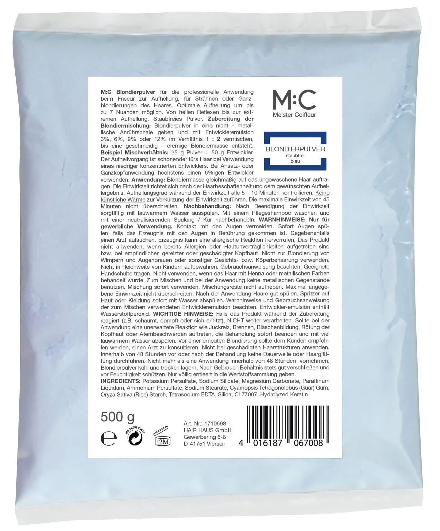 M:C Meister Coiffeur Vaalennuspulveri 500 g