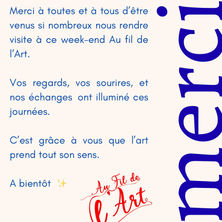 Merci aux visiteurs pour vos regards, nos échanges et vos sourires. Au fil de l’art, Pour vous, Avec vous, Grâce à vous… L’art a pris vie et vibré à Au fil de l’art 78 🎨