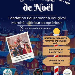 Venez nombreux profiter de l’ambiance magique de Noël , les 29 et 30 novembre 2025 au parking Bouzemont. Au programme : des stands d’artisans, des idées cadeaux uniques, photo avec le père Noël et de quoi vous régaler sur place Les bénéfices des ventes de restauration seront entièrement reversés aux associations d’enfants en situation de handicap, pour financer des activités d’animal thérapie, entre autres. En venant, vous faites plaisir à vos proches tout en soutenant une belle cause !
