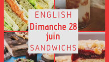Dimanche c'est encore une journée chaude alors on remplace le typique English breakfast par un assortiments de sandwichs (concombre, pulled pork, Bacon et oeufs), le tout assorti de fromage et de fruits + dessert)