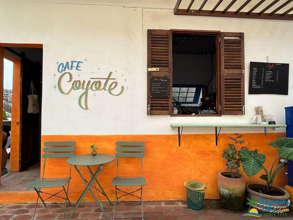 Exterior of Cafe Coyote, one of the best coffee shops in Sayulita, Riviera Nayarit.