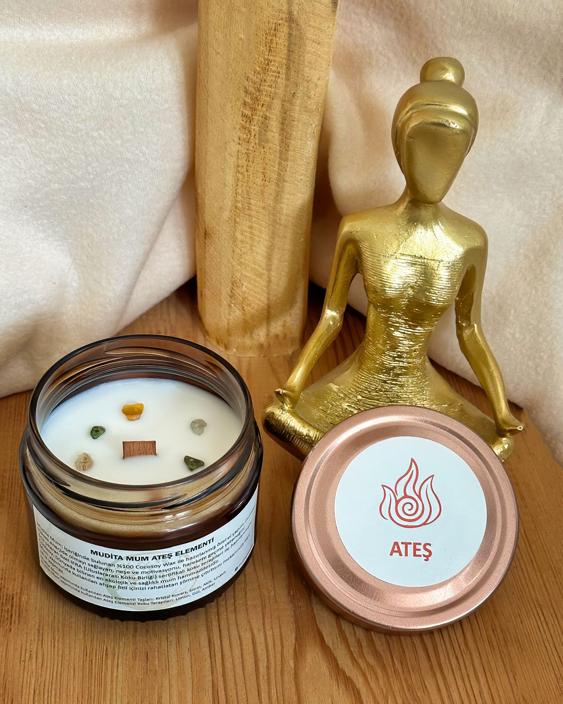 Mudita Natural Cocosoy Mum - Ateş Elementi