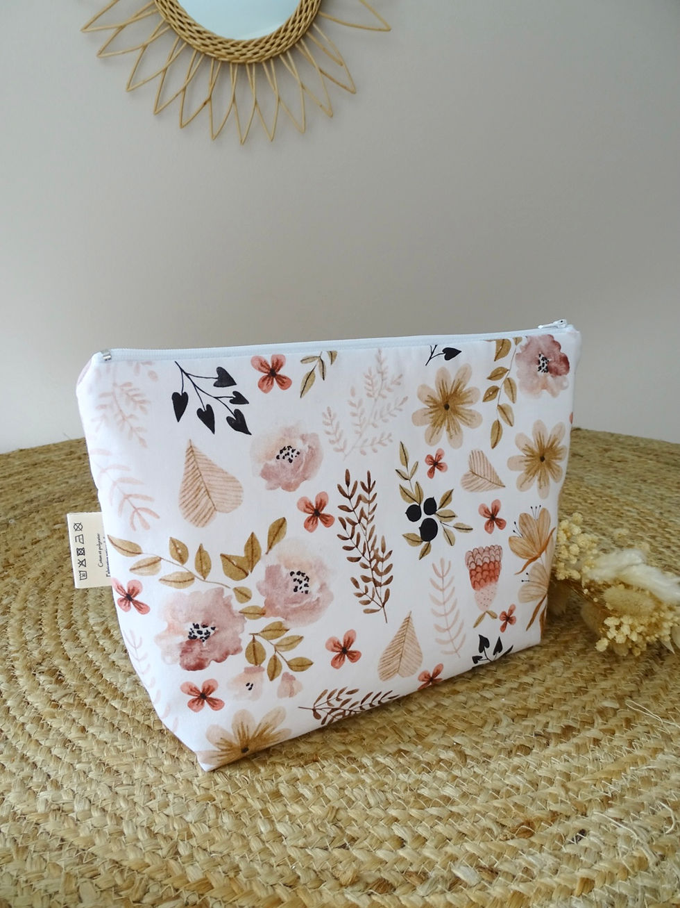 Miniature : Trousse de toilette Fleur d'autome rose