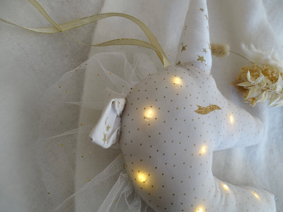 Miniature : Veilleuse licorne nude pois dorés