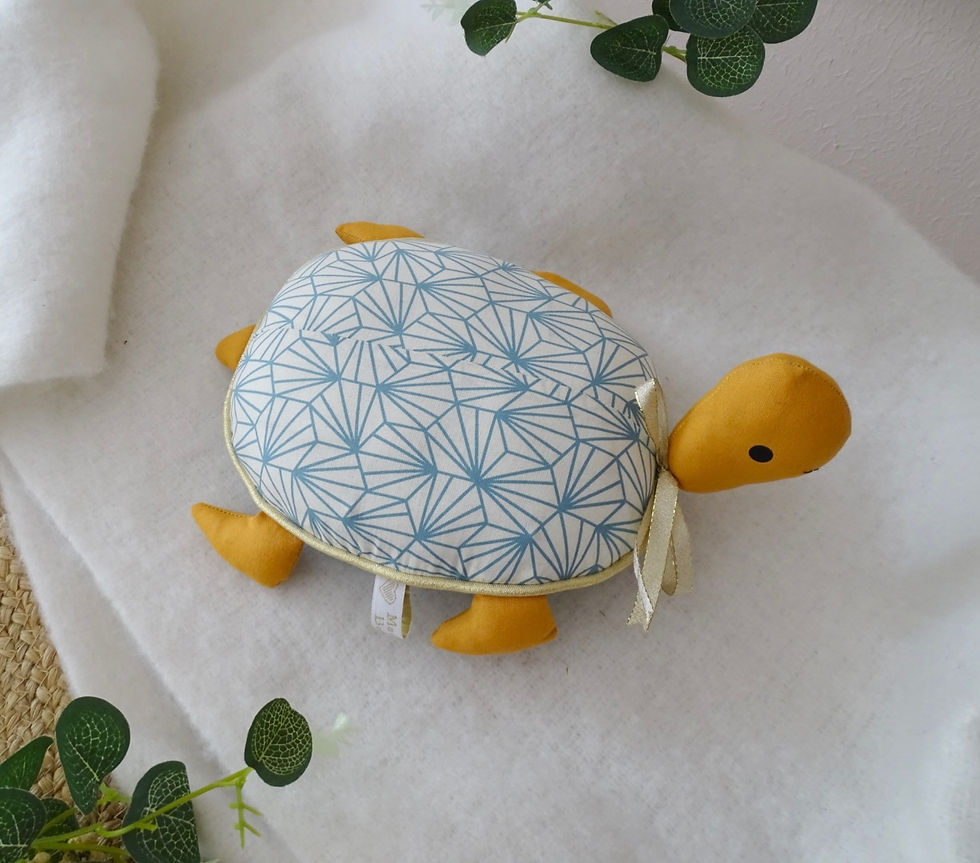 Miniature : Veilleuse Tortue Origami moutarde