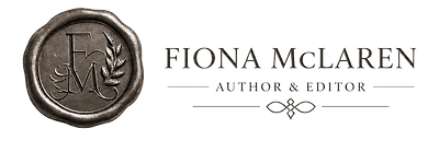 Fiona McLaren Author and Editor logo featuring a wax seal monogram with the initials FM