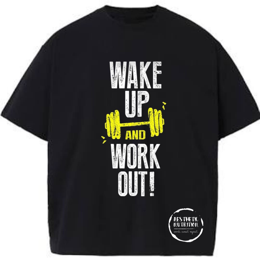 Wake Up And Workout Graphic Print Tshirt