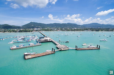 Aerial view of Chalong Jetty on the southeast coast of Phuket