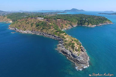 Aerial view of Promthep Cape from the south