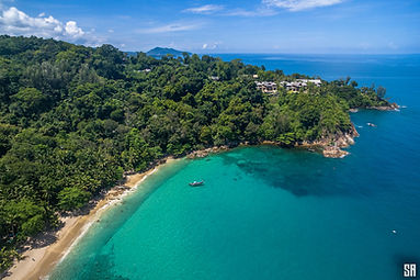 High aerial view of Banana Beach