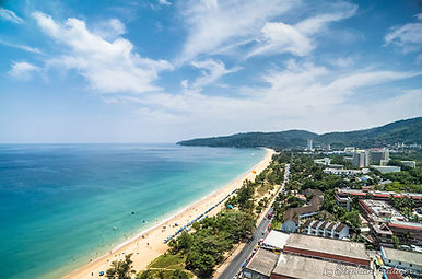 Aerial view northward of Karon Beach and Karon Beach Road