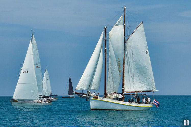 The race for different sailboat models has started off the coast of Phuket
