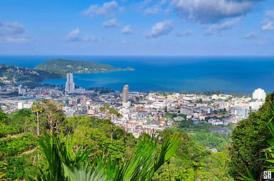 View of Patong Bay from the ridge that separates Kathu from the sea