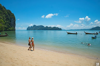 Far from everything on the beach of a tiny island in Phang Nga Bay