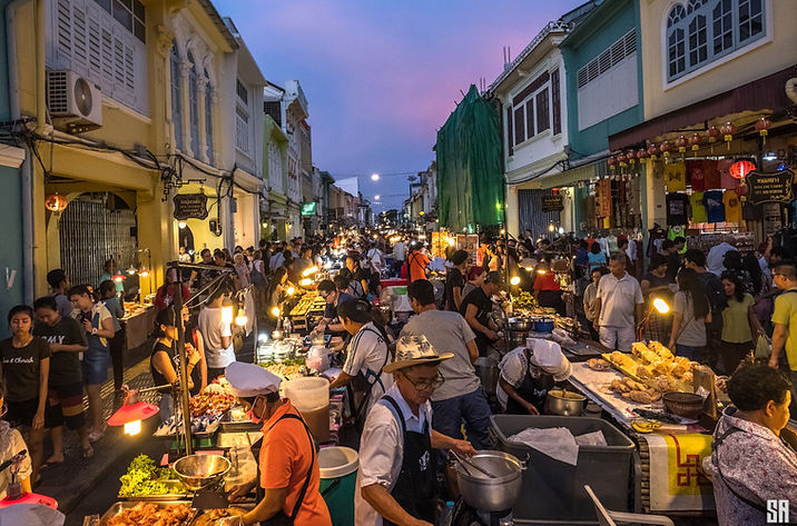 Phuket Walking Street - night market in Thalang Road, Phuket Town