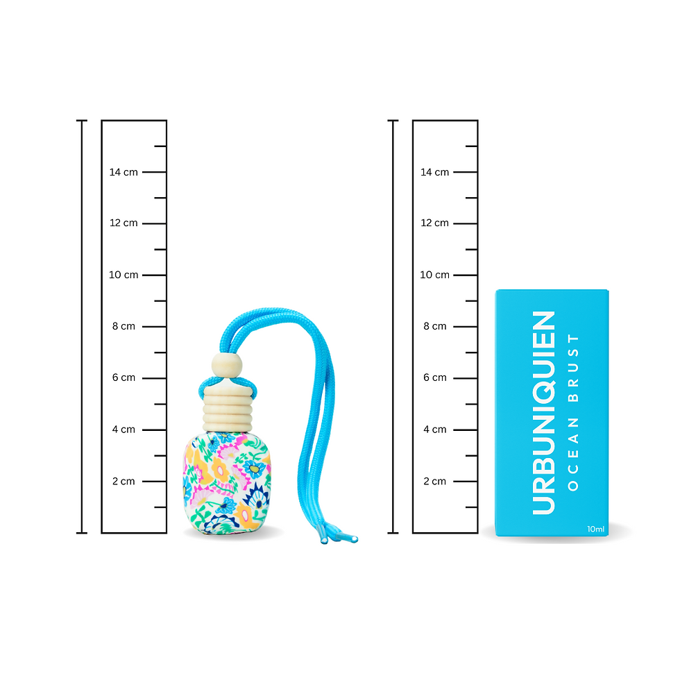 Compact and stylish air freshener for cars with an adjustable scent level.