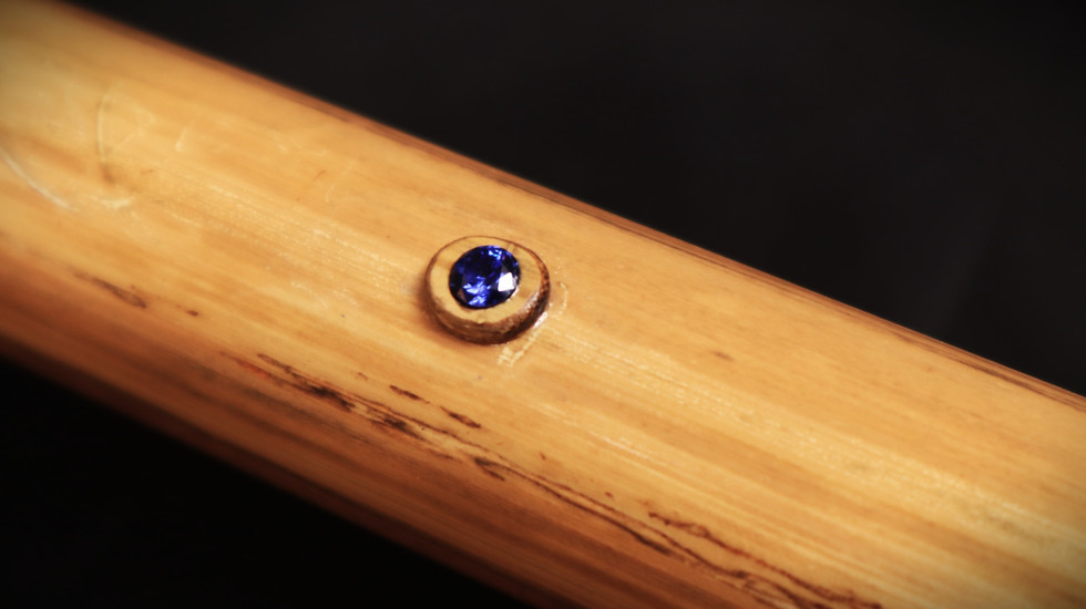Thumbnail: Licht Bansuri E(B) Bass Bamboo Flute - Handcarved Lip Rest - Blue Sapphire