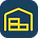 Warehouse icon representing logistics warehousing and distribution services