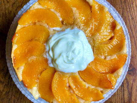 Peach upside-down cake