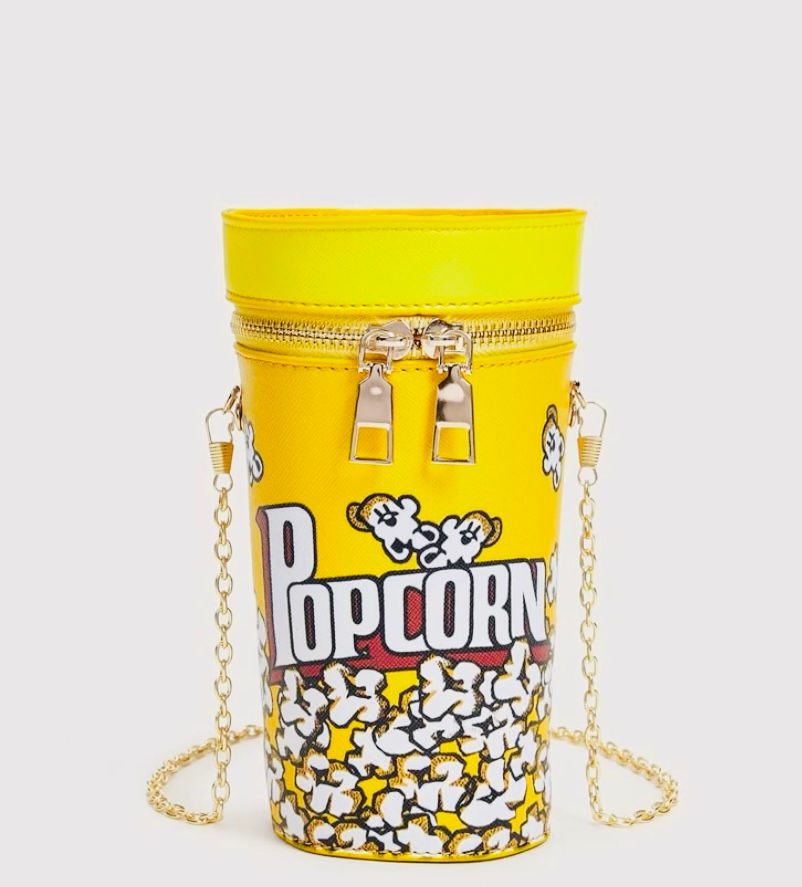 Mini Popcorn Bucket Design Chain Crossbody Bag