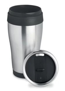 Gobelet isotherme acier 455 ml personnalisable.
Double structure acier + PP.
Personnalisation sérigraphie ou gravure