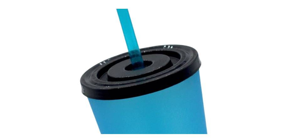 Couvercle pour paille, en polypropylène pour des gobelets 15/30/50 cl