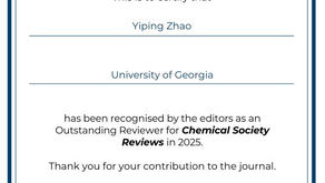 Prof. Yiping Zhao Recognized as 2025 Outstanding Reviewer by Royal Society of Chemistry