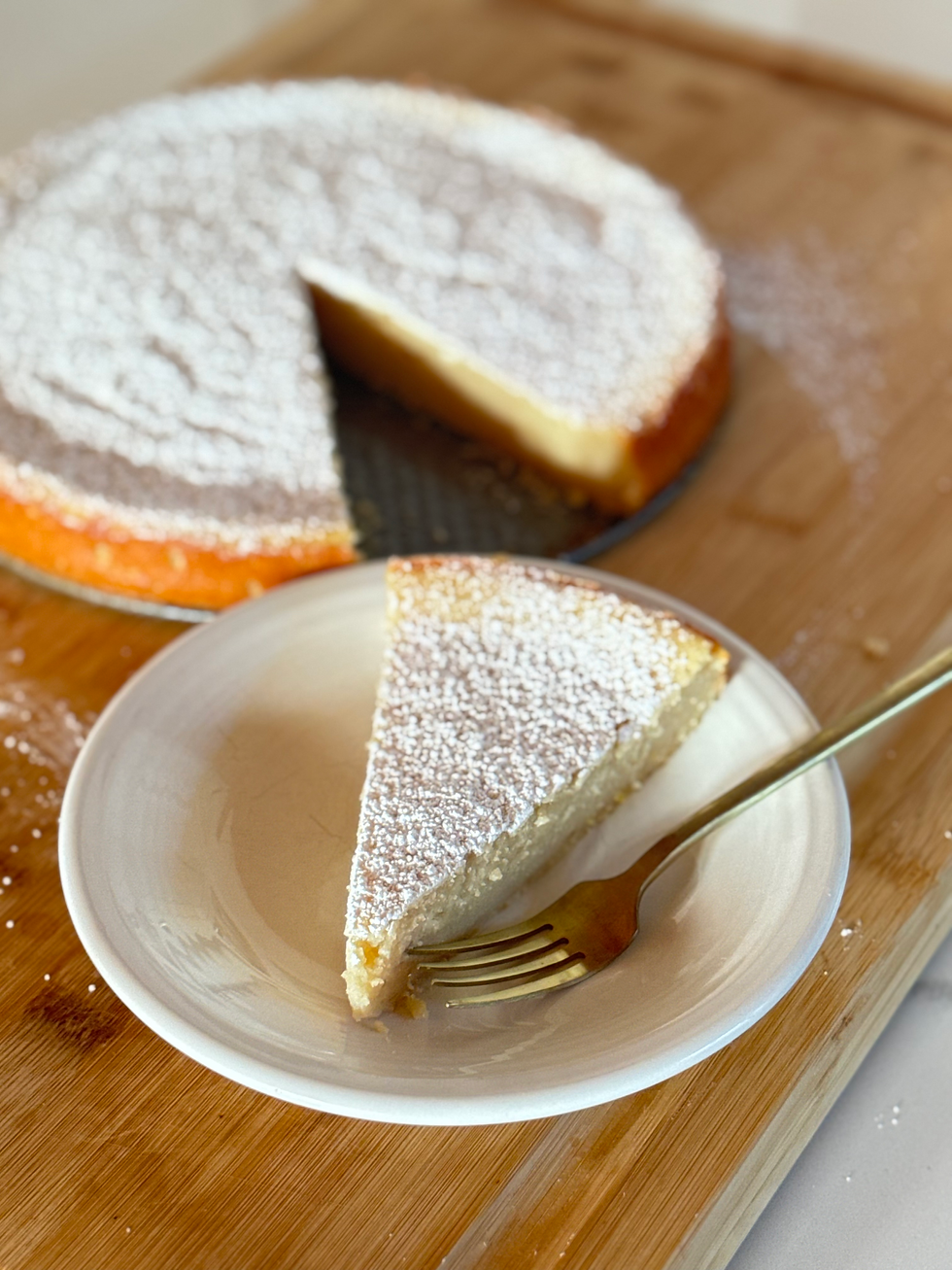 Slice of lemon ricotta cake