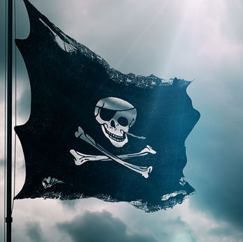 Black pirate flag skull and bones