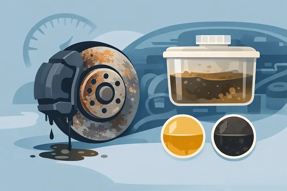 Example of Neglected Brake Fluid Damage