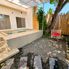 Private plunge pool room at ETHER Marari Beachfront, boutique beach resort on Marari Beach, Kerala
