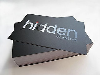 Varnish/Spot UV Business Card that is in blue color