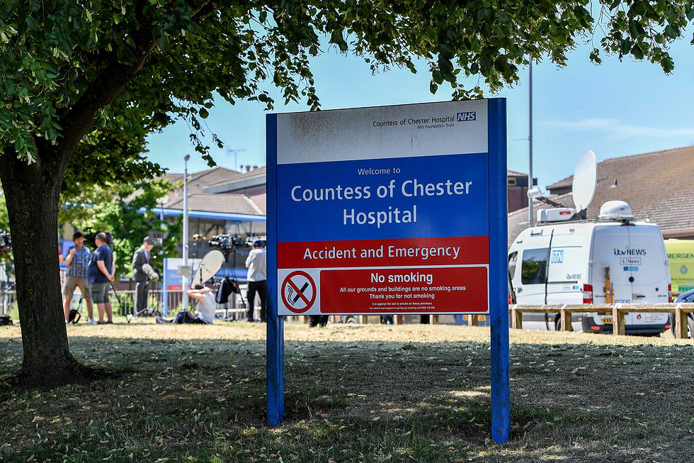 Exterior of Countess of Chester Hospital, the UK hospital at the center of the Lucy Letby neonatal murder case