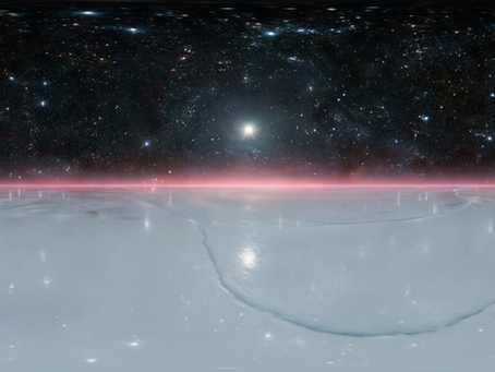  AI-generated 360-degree skybox showing a space environment with stars and            planetary horizon created with Skybox AI 