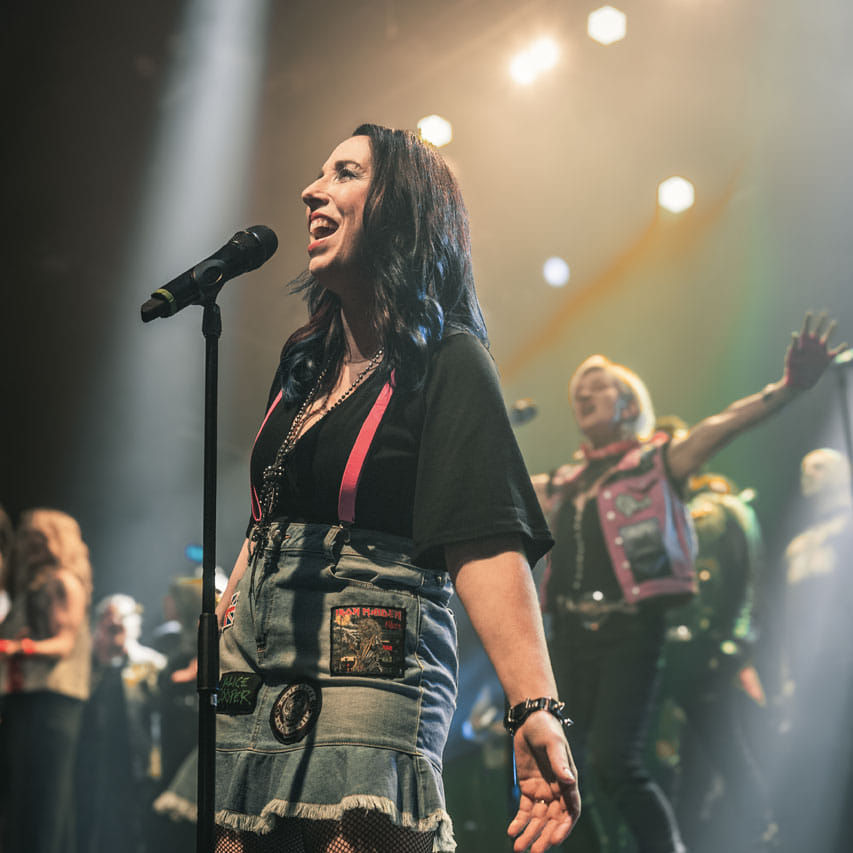 'Hallowed Be Thy Name' - Leah rocking the opening lines of the iconic Iron Maiden anthem at Chapel Off Chapel