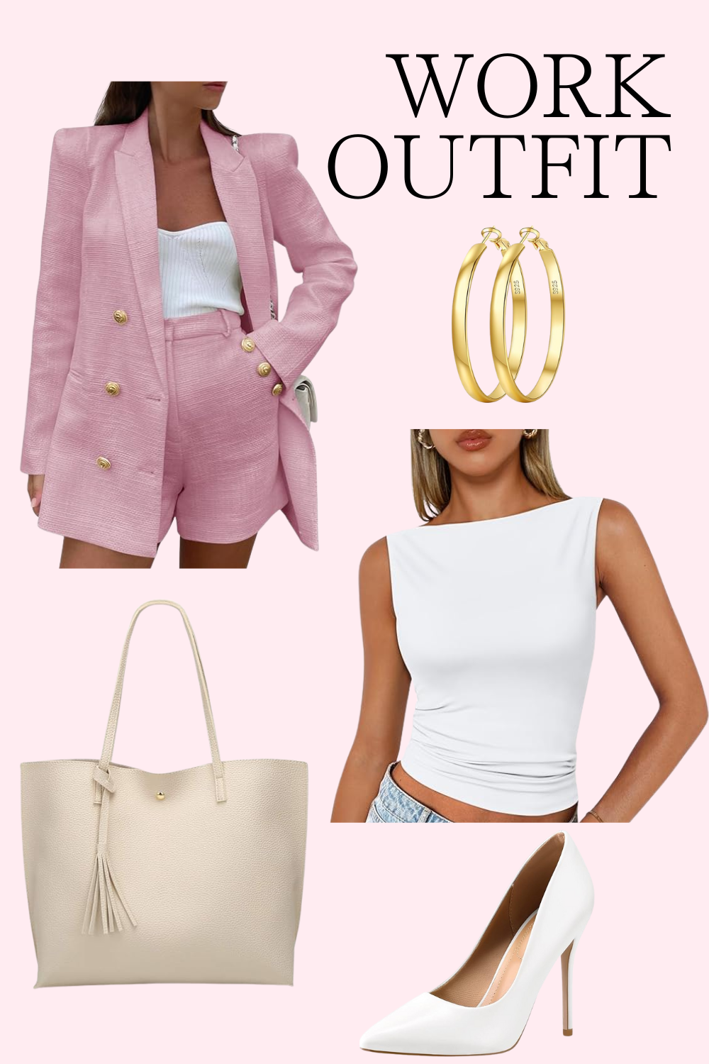 Chic Pink Business Casual Outfit for Work or Brunch
