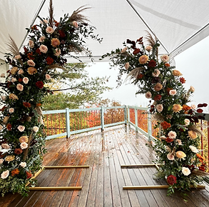 arranging flowers