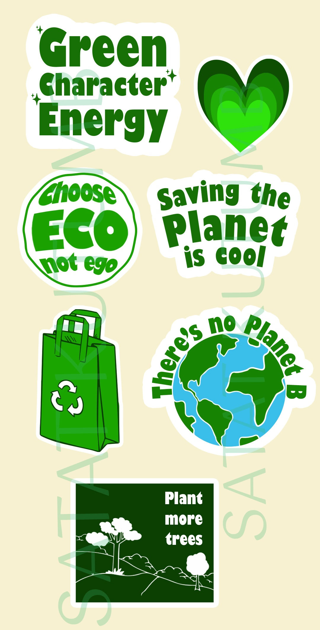 Evergreen Stickers (Pack of 7 Stickers)