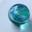 Thumbnail: Emerald ashes in glass ocean wave memorial orb, Ashes keepsake memorial