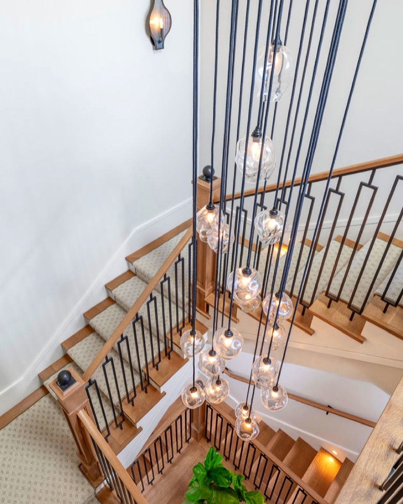 Thumbnail: Glass pendant light crinkled design 5.5" / Glass lighting, interior design
