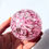 Thumbnail: Pink memorial glass, cremation glass, ashes keepsake, ashes in glass pink orb