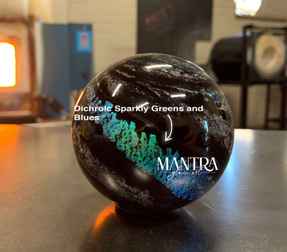 Thumbnail: Ashes in glass memorial orb / Galaxy glass paperweight cremations 