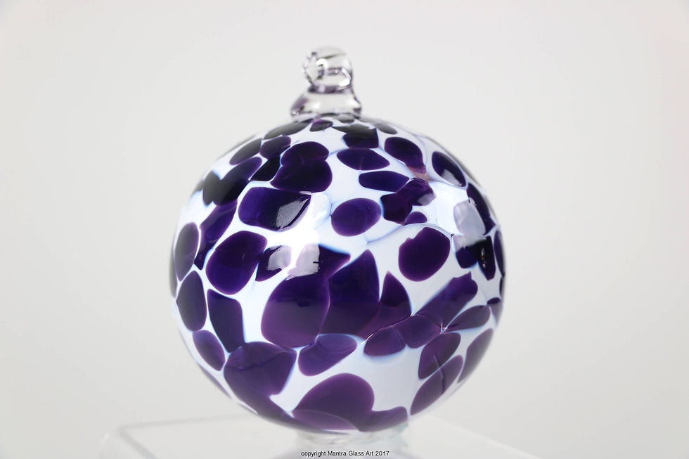 Thumbnail: Purple ornament suncatcher, Purple glass ornament, purple glass suncatcher