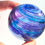 Thumbnail: Ashes in glass, 3 Color explosion, purple and blues, Cremation glass, ash urn