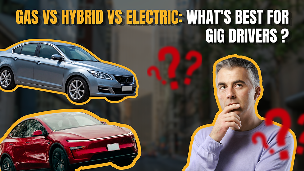 Gas vs Hybrid vs Electric: What’s Best for Gig Drivers?