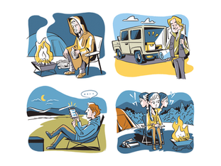 山と渓谷社「CAMP LIFE 2019年秋冬号」イラストレーション