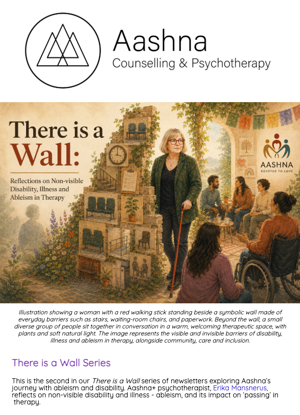 An image of the beginning of the second Aashna There is a Wall Series newsletter  - click it to open full newsletter. 