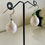 Thumbnail: Silver 925 Large freshwater drop pearl pierced earrings.