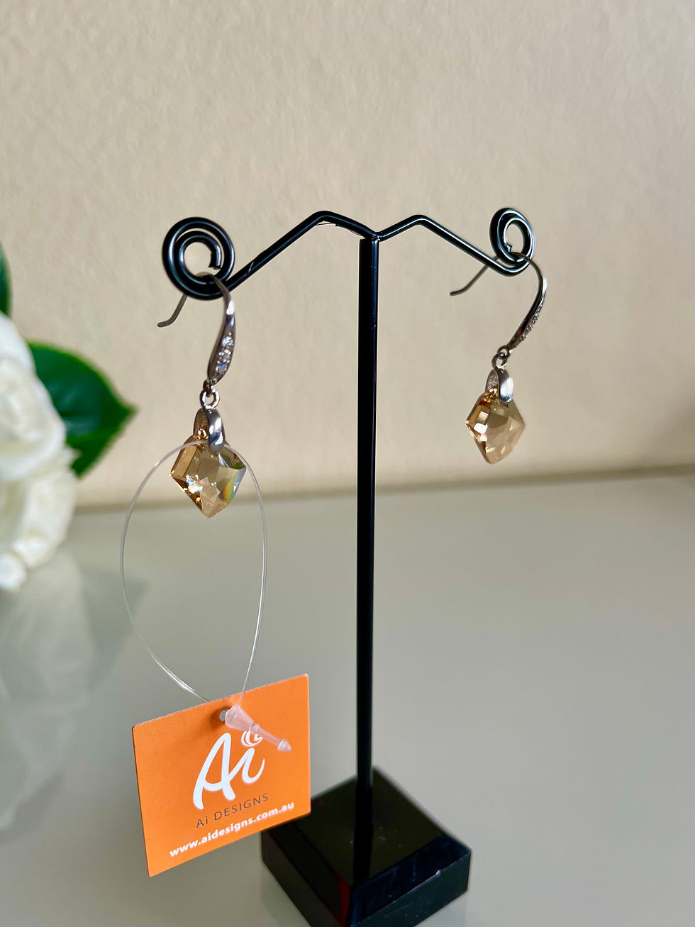 Thumbnail: Swarovski crystal earrings in silver 925 setting