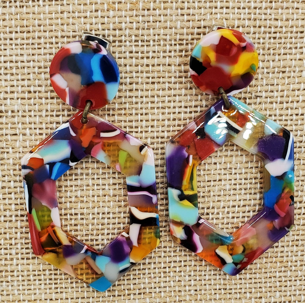 Hexagon Colorburst Earrings